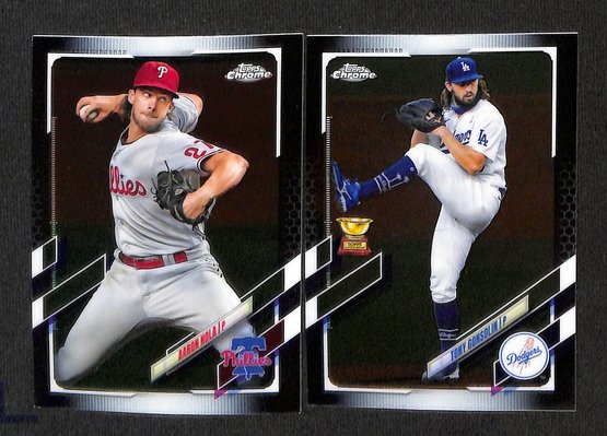 2021 Topps Chrome:  Aaron Nola & Tony Gonsolin {Rookie Gold Cup}