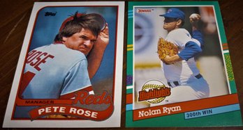 1989 Topps & 1990 Leaf:  Pete Rose & Nolan Ryan