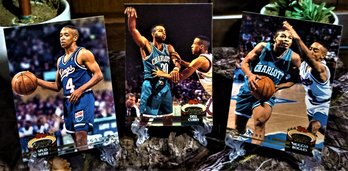 1993 Topps Stadium Club:  Spud Webb, Dell Curry & Muggsy Bogues {3-Card Lot}