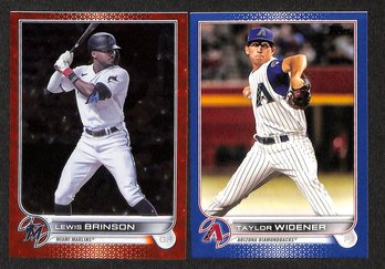 2022 Topps Chrome:  Lewis Brinson & Taylor Widener {Blue & Red Parallel}