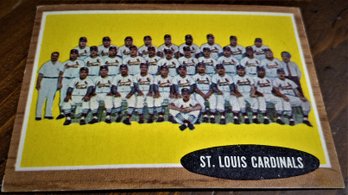 1962 Topps:  St. Louis Cardinals Team Card