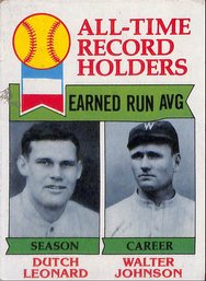 Topps 1979:  All-Time E.R.A. Record Holders