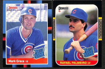 1987 & 1988 Donruss:  Mark Grace & Rafael Palmeiro 'Rated Rookies'