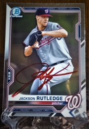 2021 Topps / Bowman Prospects:  Jackson Rutledge (In Person Autographed)