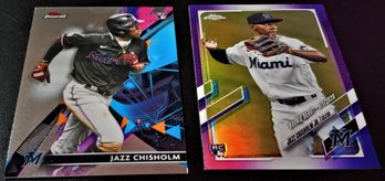 2021 Topps Finest & Topps Chrome:  Jazz Chisholm {2-Card Rookie Lot}