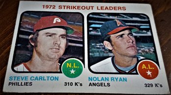 1973 Topps:  The 1972 Strikeout Leaders...Nolan Ryan & Steve Carlton