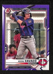 2021 Bowman Chrome:  Keoni Cavaco {Purple Parallel & SP #192/250}