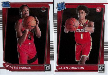 2020-21 Panini Donruss Optic:  Scottie Barnes & Jalen Johnson {Rated Rookies 2 Card Lot}