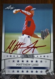 2019 Leaf:  Matthew Lugo (Rookie Card)- 'Rare'...In Person Autograph In Salem, Va.