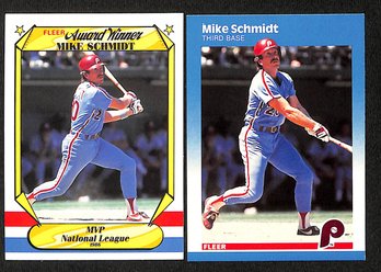 1987 Fleer:  Mike Schmidt {2-Card Lot}