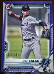 2021 Bowman '1st':  Jose Salas...SP & Purple Parallel {#221/250}