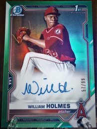 2021 Bowman Chrome:  William Holmes {Bowman 1st Card - Certified Autograph)...SP # 57/99
