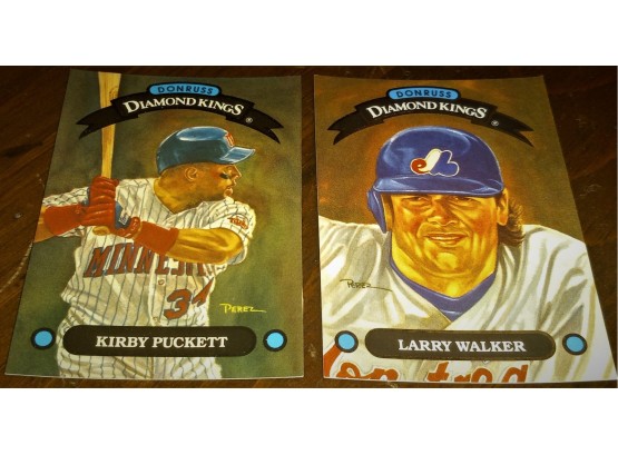 1992 Donruss - Leaf (Diamond Kings Edition):  Kirby Puckett & Larry Walker {2 Hall Of Famers}