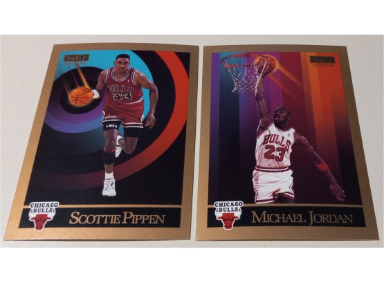 1990 SkyBox:  Dynamic Bulls Duo:  Michael Jordan & Scottie Pippen