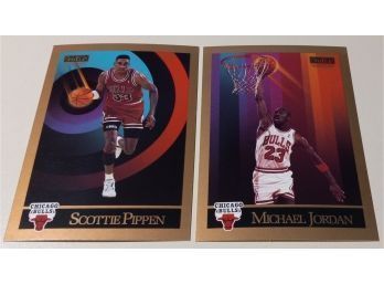 1990 SkyBox:  Dynamic Bulls Duo:  Michael Jordan & Scottie Pippen