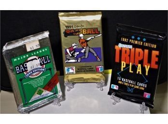 1990-1992 MLB Sealed Packs (3-Pack Lot)