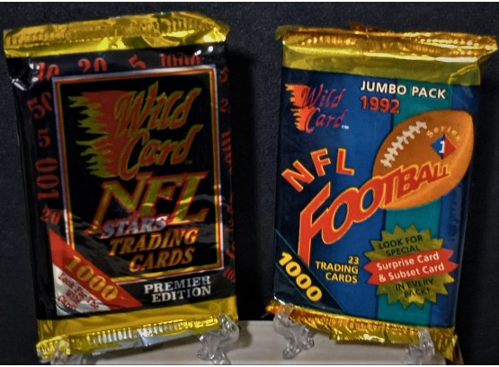 1991 & 1992 Wild Card NFL Football:  2 Sealed Packs