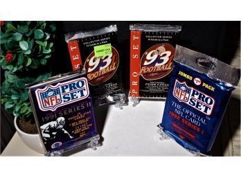 1991,'92 &'93 NFL Pro Set Packs:  Factory Sealed In Mint Condition! (4-Pack Lot)
