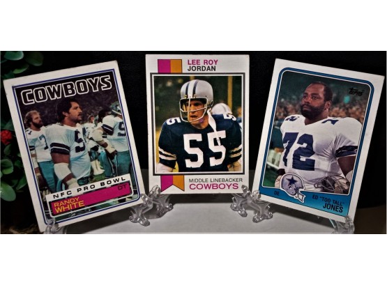1973, 1983 & 1988 Topps NFL:  Randy White, Lee Roy Jordan & Ed 'Too Tall' Jones