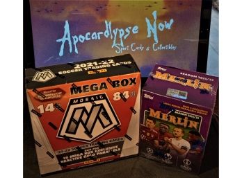 2021-'22 Panini Mosaic Soccer (Mega Box) & Topps Merlin (Blaster Box):  2-Box Lot {Factory Sealed}
