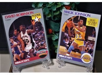 1990 NBA Hoops:  David Robinson (Rookie) & Earvin 'Magic' Johnson