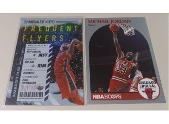 1990 NBA Hoops & 2020-21 Panini Hoops:  Michael Jordan & Zion Williamson