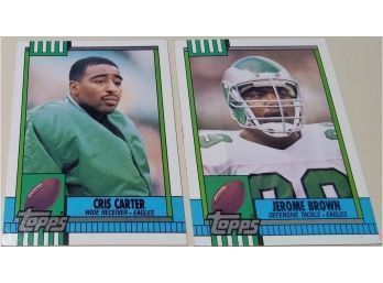 Topps 1990:  Chris Carter & Jerome Brown (2 Hall Of Famers)