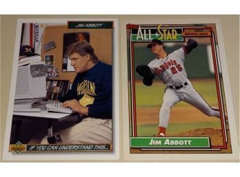 1991 Upper Deck & 1992 Topps:  Jim Abbott