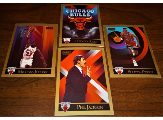 1990 Skybox:  Chicago Bulls Team Card Notables {4 Card Lot}