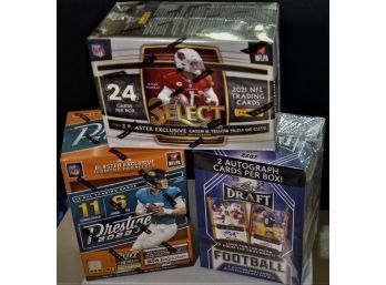 2021 NFL Select, '22 Prestige & '22 Leaf NFL Draft:  3 Blaster Boxes (Factory Sealed)...Leaf-2autographs