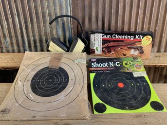 Shooting Items (QTY 4), Targets, Ear Muffs, & Cleaning Kit