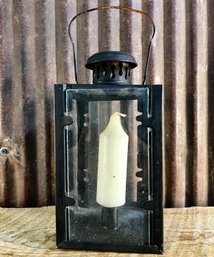 Vintage Candle Lantern, Glass Side Covers, No Markings