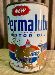 Vintage Standard Oil, Permalube Motor Oil Tin, Empty & Rare