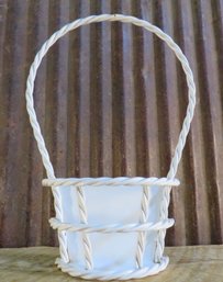 Vintage Twisted Wrought Iron, Half Basket, Wall Hanger, Shabby Chic