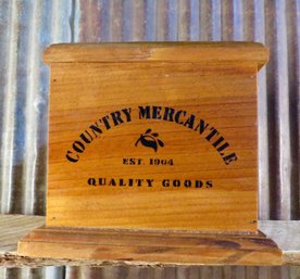 Vintage Wood Trinket/Storage Box, Country Mercantile Quality Goods