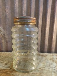 Vintage Ribbed Glass Salt/Pepper Shaker, Marked 6