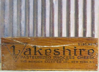 Vintage Lakeshire Pasteurized Processed Cheese Wood Box, 1-8-498