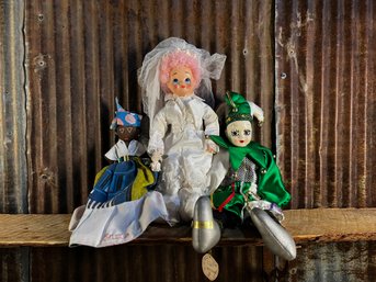 Vintage Collectible Dolls, 1986 Brinn's Musical Collectibles Porcelain Clown Doll, QTY 3