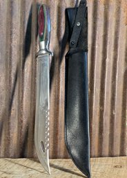 Large Bowie Knife With Sheath, 8' Blade