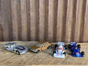 Vintage Yat Ming 1:64 Scale Cars, Corvette Stingray, Mercedes 450 SEL, Hesketh 308, & Tyrrel Elf 007