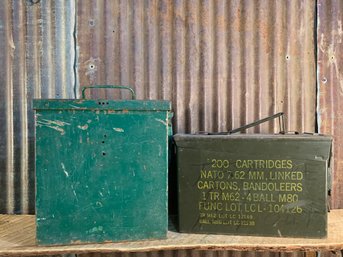 Vintage Metal Ammo Boxes, QTY 2