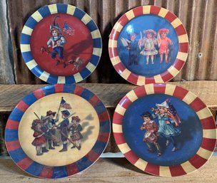 American/Fourth Of July Ceramic Plates, QTY 4