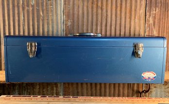 Vintage All American Metal Toolbox, Blue