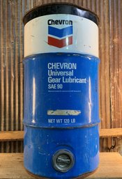 Vintage Chevron Universal Gear Lubricant, SAE 90, 120LB Drum, Empty