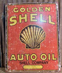 Golden Shell Auto Oil Company, Tin Sign