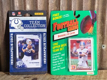 Vintage NFL Collector Cards, Indianapolis Colts & Denver Broncos, NIP