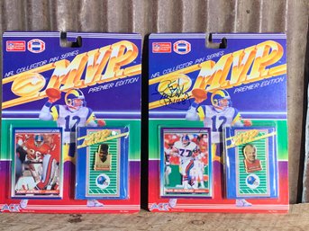 1990 Ace Novelty, NFL Collector Pin Series, MVP, Premier Edition, Signed, QTY 2, NIP