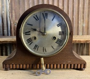 Vintage Mantle Clock With Key, H.A.C. Clock, Made In Wurttemberg