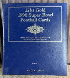 1998 Super Bowl Football Cards, 22kt Gold, In Collector Case
