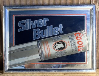 1989 Coors Light, Silver Bullet, Framed Mirror, Bar Decor